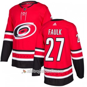 Män Ishockey Carolina Hurricanes Tröja Justin Faulk 27 Adidas 2017-2018 Röd Authentic